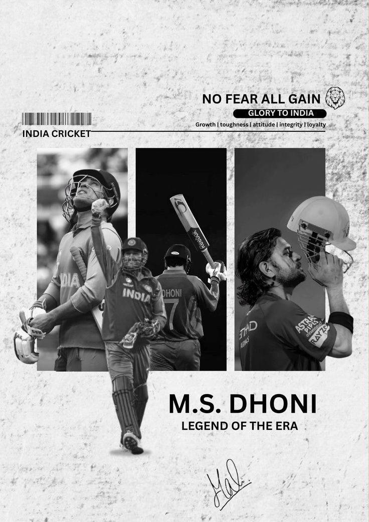 MS Dhoni cricket poster