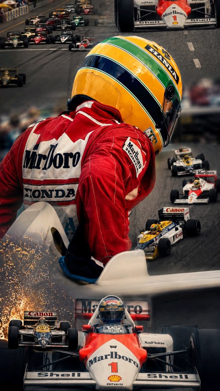 Ayrton Senna F1 poster in a study